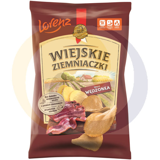 Lorenz Country Aardappelchips met Gerookt Vlees 130g/12stuks