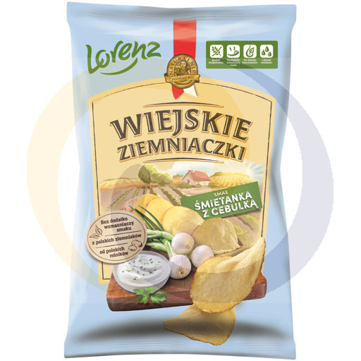 Lorenz Country Aardappelchips met Uienroom, 130g/12 stuks