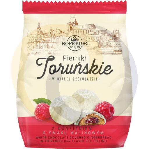 Peperkoekkoekjes in witte chocolade en framboos 150g Koperni