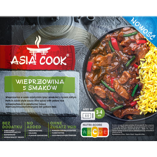 Varkensvlees Azië 5 smaken met rijst 400g/5 stuks U Jędruśa