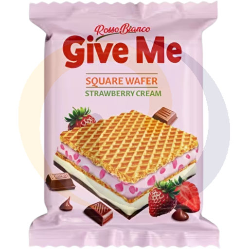 Rosso Bianco Geef Mij Aardbei Wafel. 30g/24st DanTrade