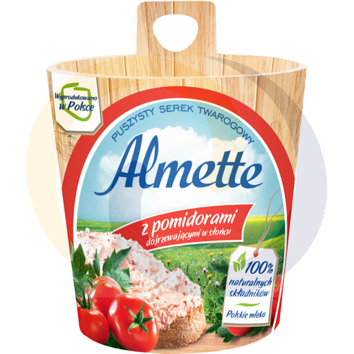 Almette с помидорами, созревающими на солнце, воздушный твор