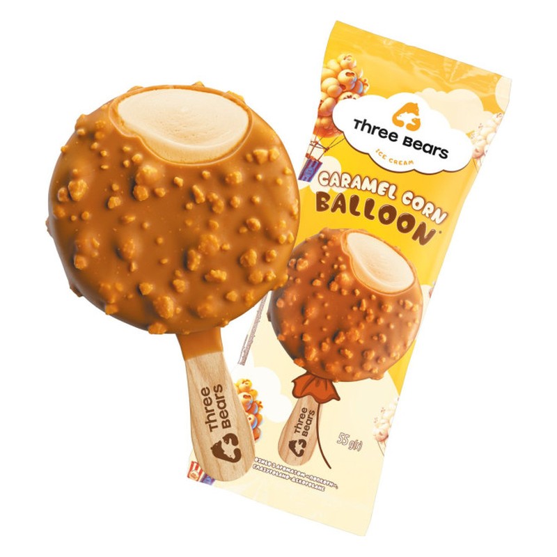 Caramel Corn Balloon ijs op stok met glazuur 55ml
