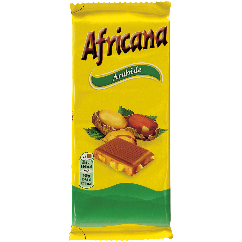 Tafel van cacao-houdende vetglazuur met pinda's