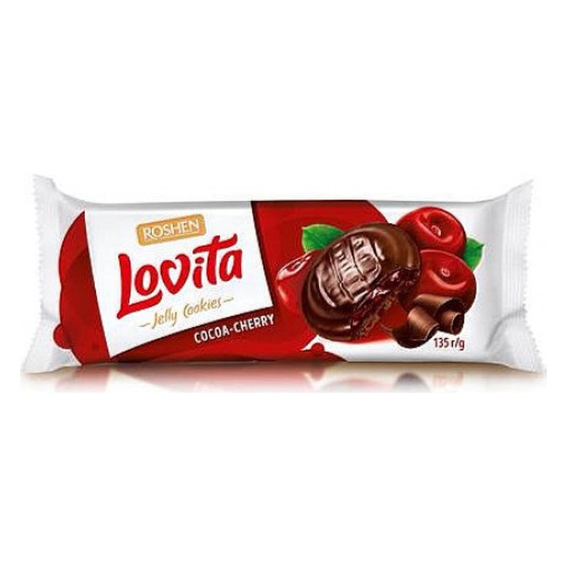 ROSHEN Lovita jelly koekjes kers smaak 135g