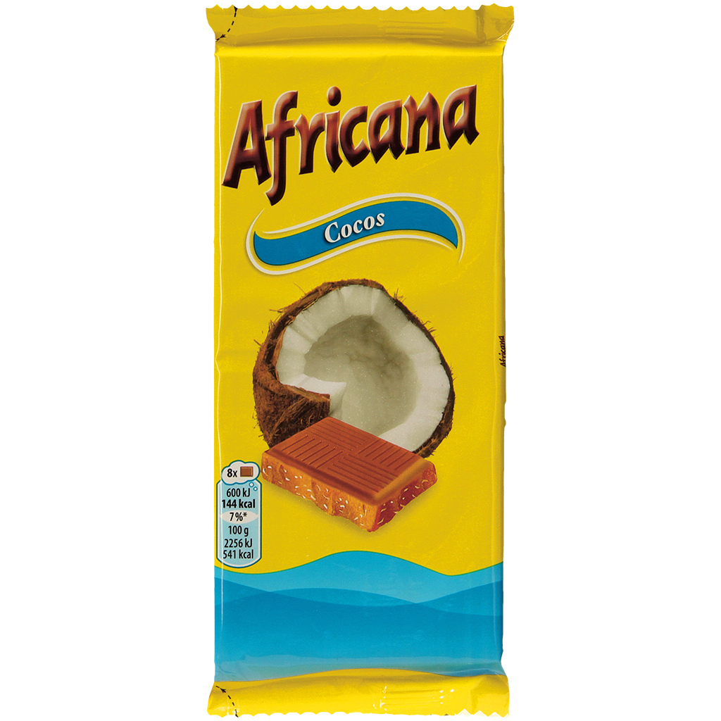 Tafel van cacao-vetglazuur met kokosrasp