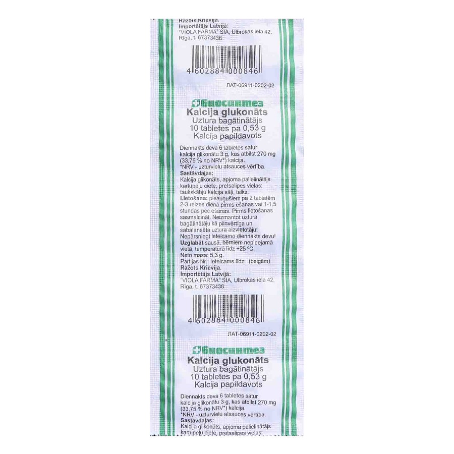 Voedingssupplement "CALCIUM Gluconaat" 10 Tabletten