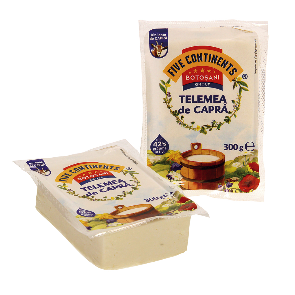 "Telemea de capra" - Roemeense kaas, gerijpt in pekel, van gepasteuriseerde geitenmelk, minimaal 42% vet in droge stof.