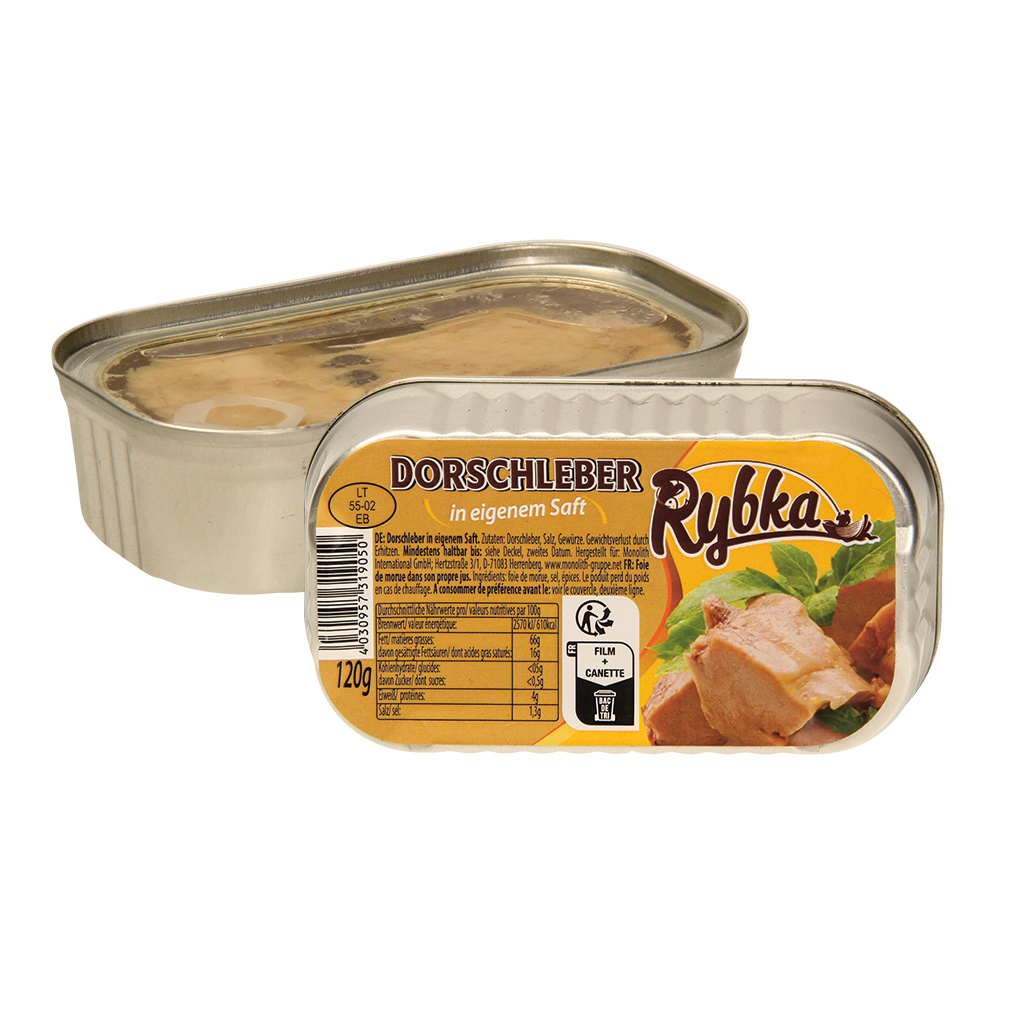 Kabeljauwlever in eigen sap