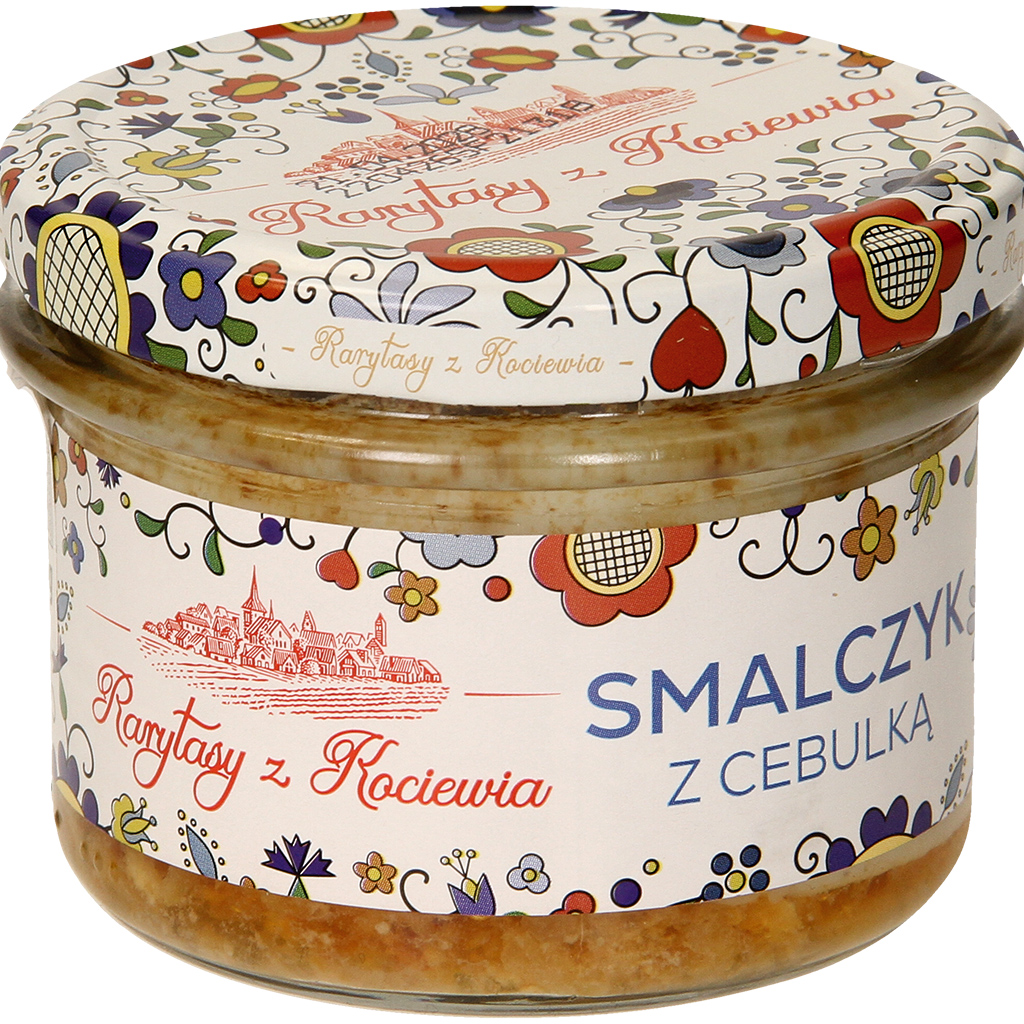 Намазка на хлеб из смальца со свиным мясом и жареным луком