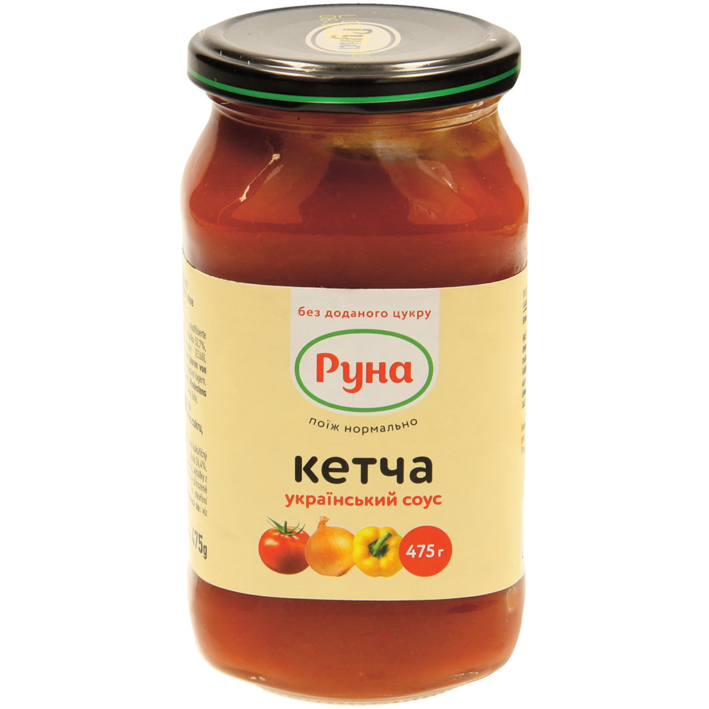 Ketcha lichte tomatensaus naar Oekraïense stijl, met zoetstof, zonder toegevoegde suikers, gesteriliseerd