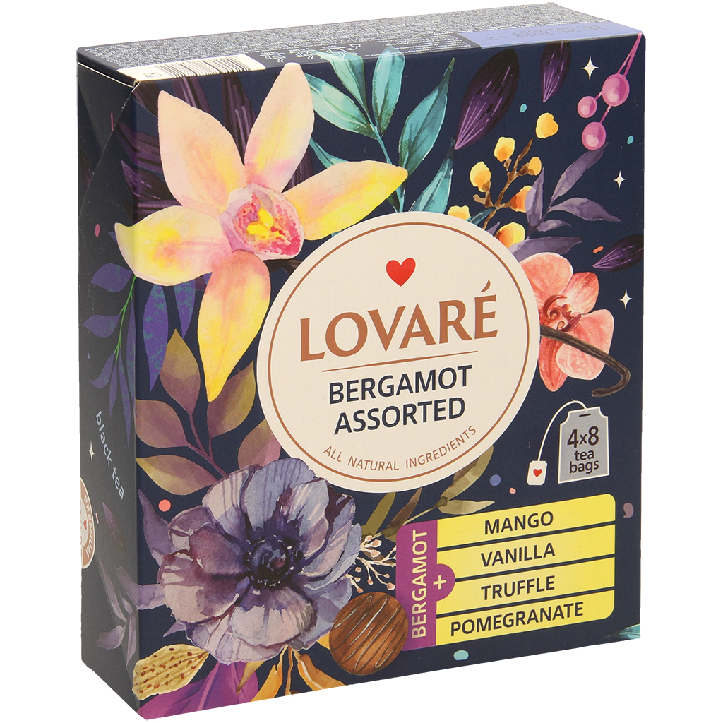 Lovare - Theeset (Zwart) met 4 theesoorten in zakjes