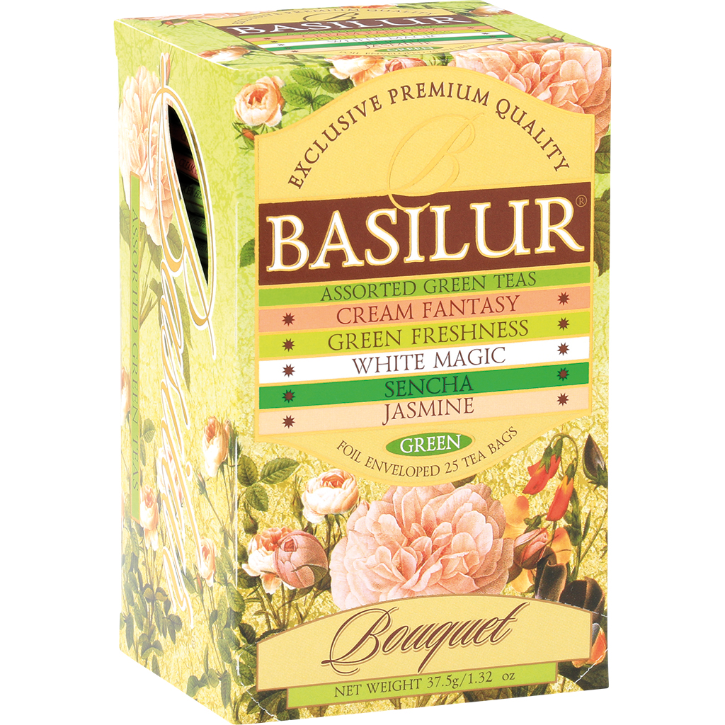Смесь из 5 сортов зеленого чая "Basilur Bouquet Collection", 25 пак.
