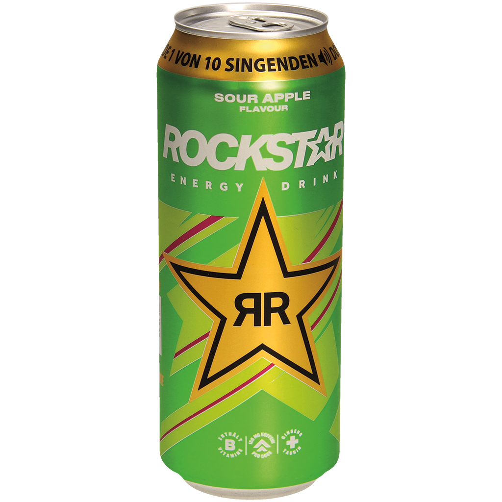 Rockstar Zure Appel Cafeïnehoudende Verfrissing met Appelsmaak