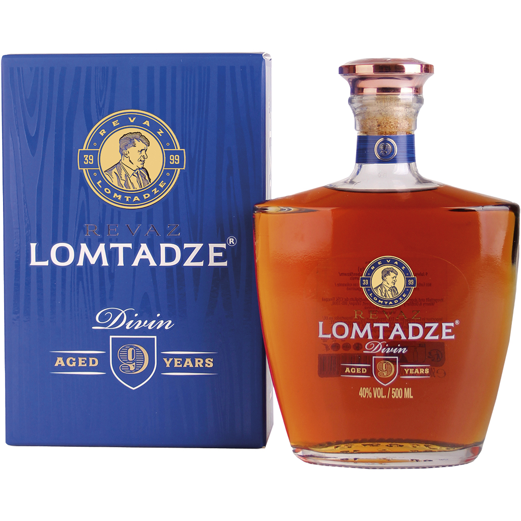 LOMTADZE Wijnbrand (Brandy) 9 jaar gerijpt in Franse eiken vaten, 40% vol.
