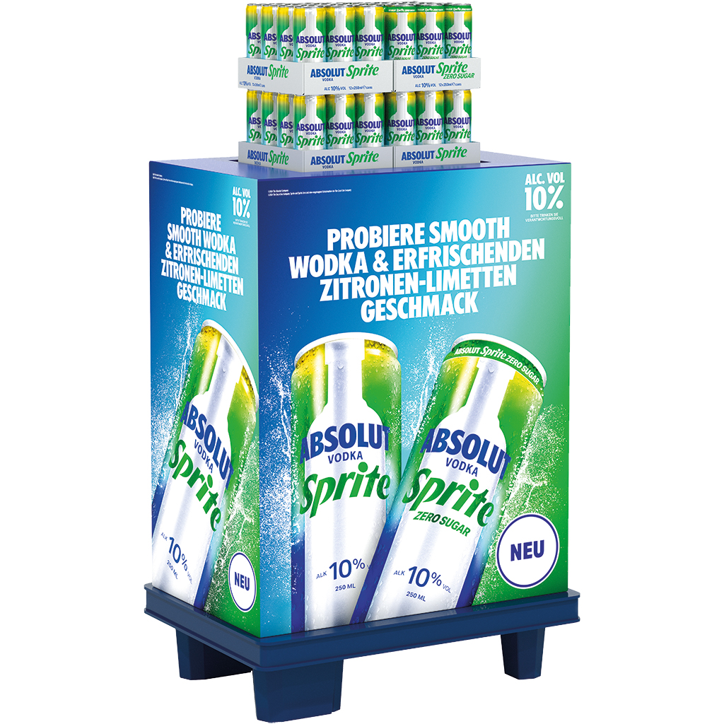Дисплей с 2 сортами Vodka Sprite und Vodra Sprite Zero