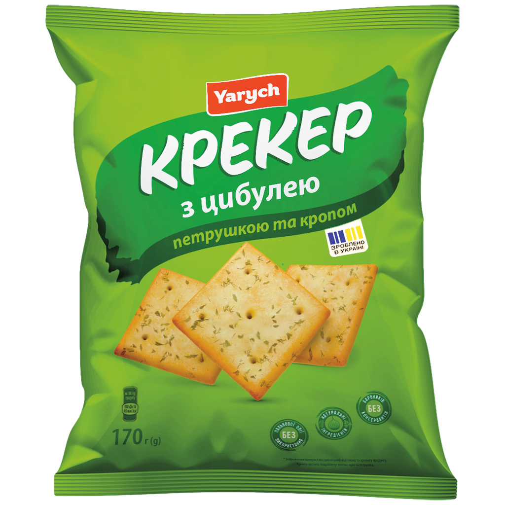 Крекеры с луком, петрушкой и укропом.