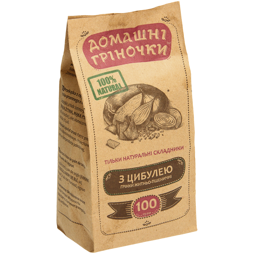 Гренки из ржаного хлеба с луком