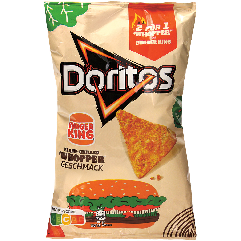 Doritos Flame-Grilled Whopper Smaak Snack Maïschips met Whopper-smaak