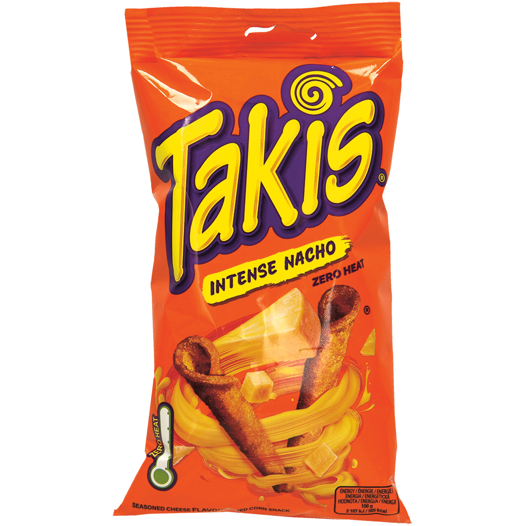 Takis Intense Nacho, кукурузные чипсы со вкусом сыра