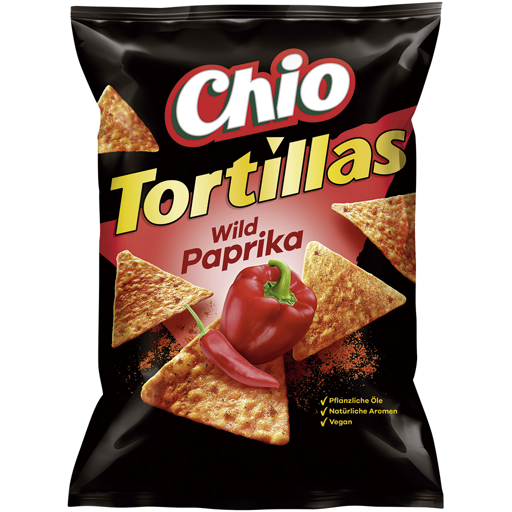 Chio Tortillas Wild Paprika, кукурузная закуска со вкусом па