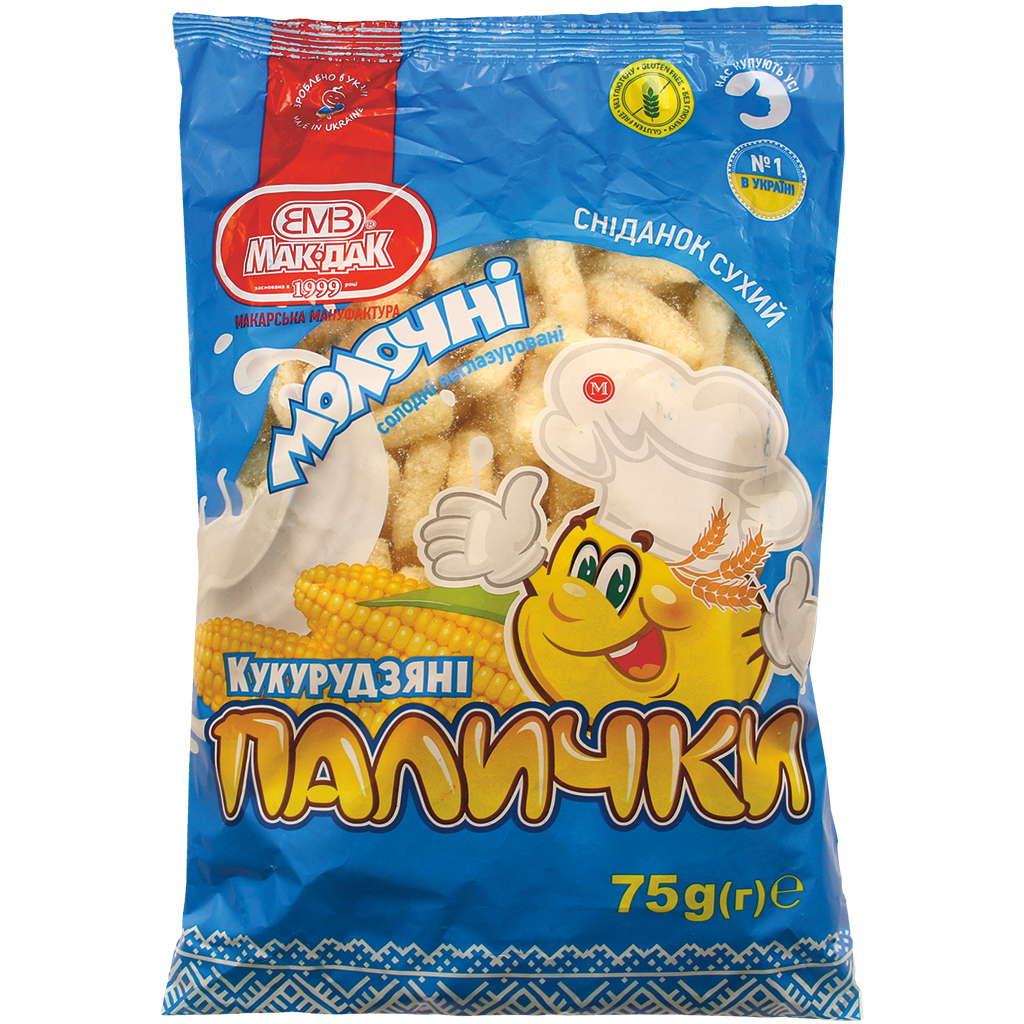 Сладкие кукурузные палочки с молочным и ванильным вкусом
