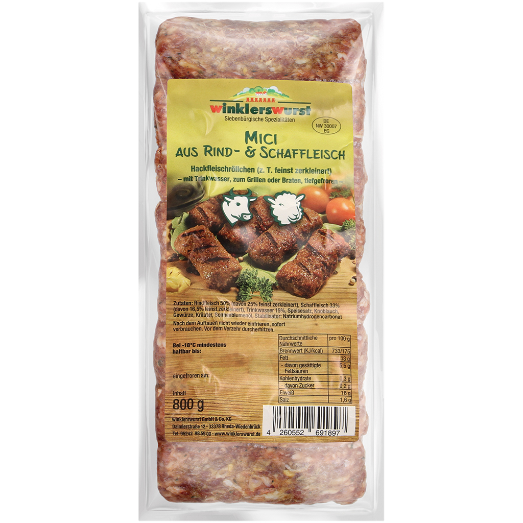 Mici van rund- en lamsvlees, gehaktrolletjes
