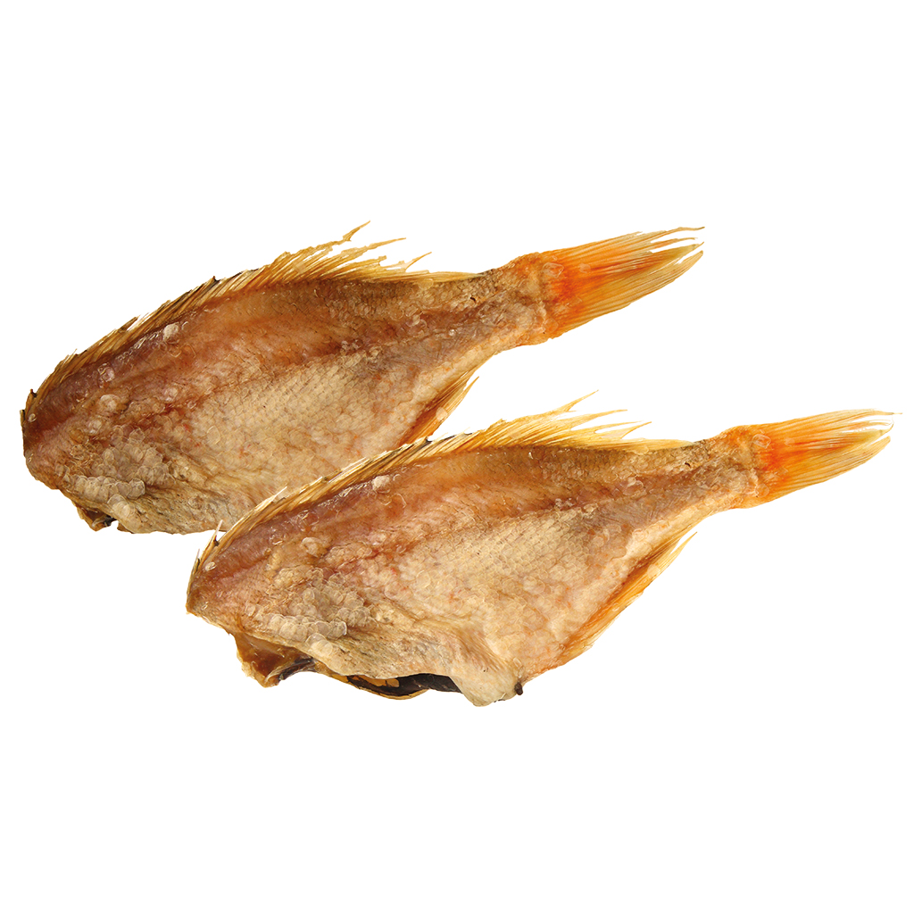 Dieprode baarzen (Sebastes mentella), zonder kop, gedroogd en gezouten, diepgevroren / los