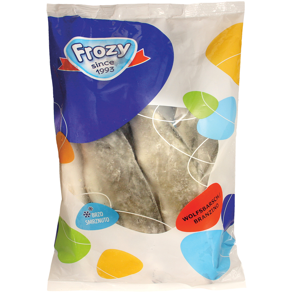 Zeebaars, schoongemaakt, geglazuurd, diepgevroren