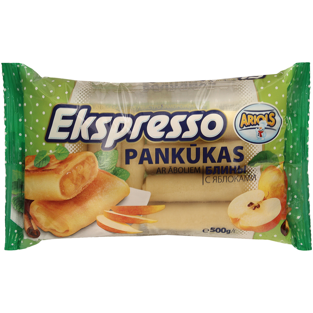 Блины с яблоками, быстро замороженныe