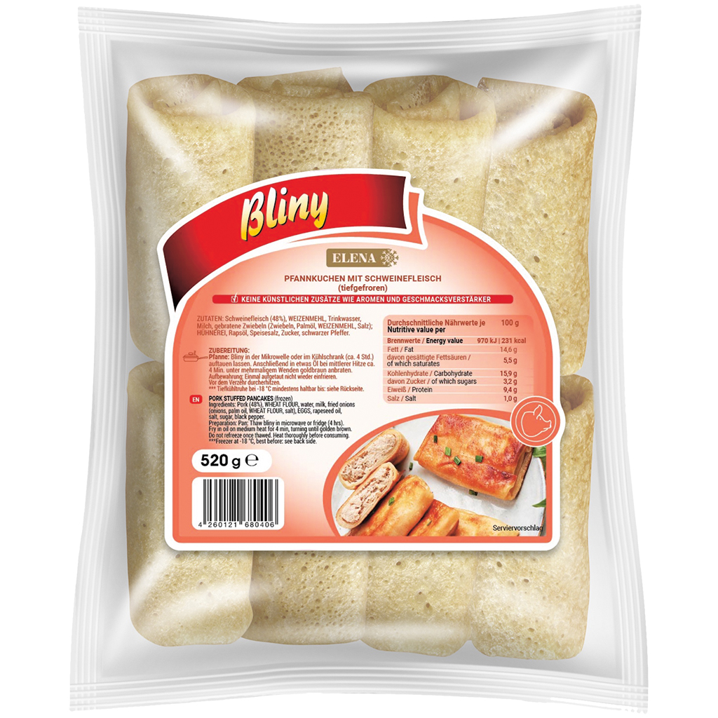 Pannenkoeken gevuld met varkensvlees
