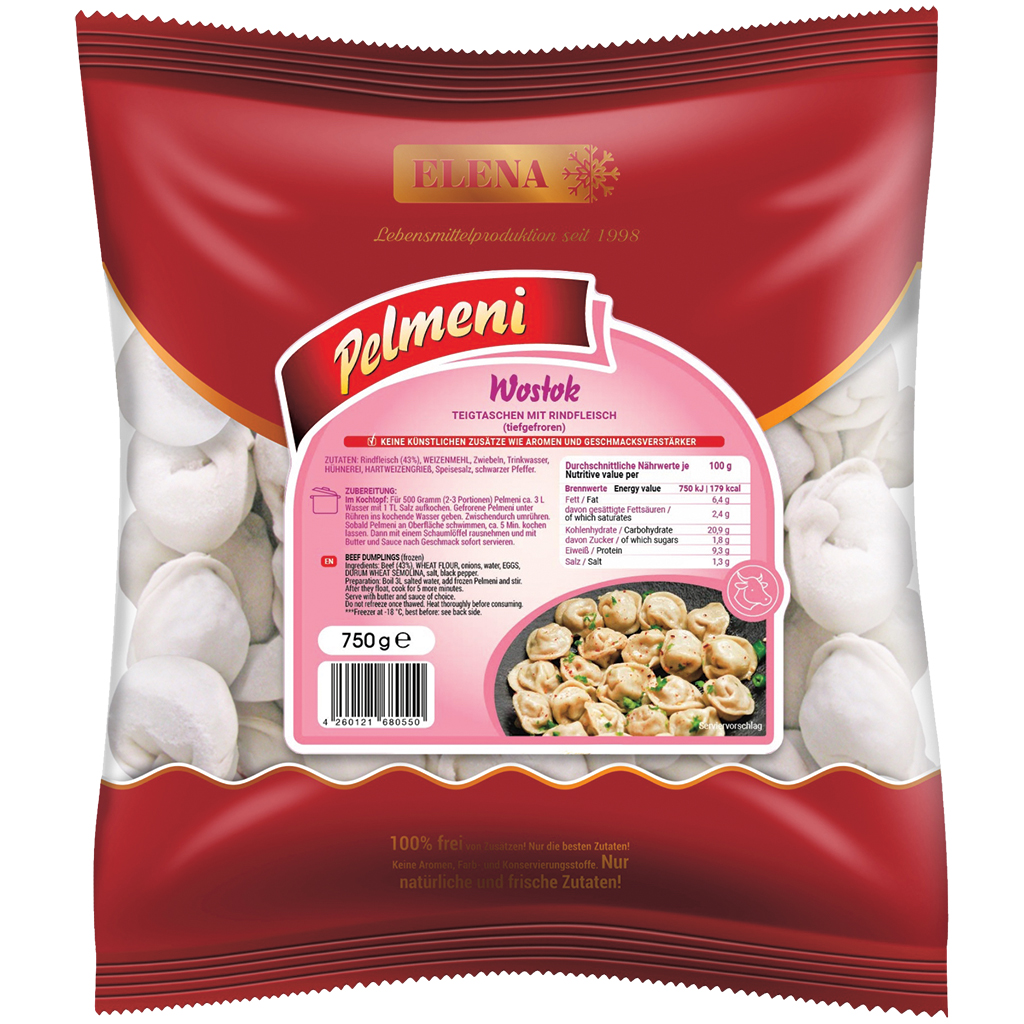 Deegwaren Pelmeni "Wostok" Ambachtelijk Rundvlees