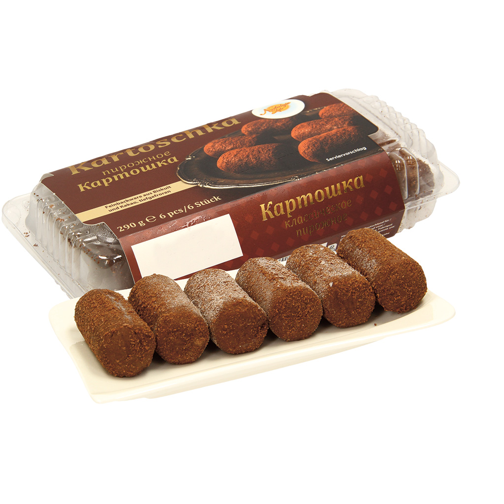 "Kartoschka" Fijngebak van biscuit en cacao, diepgevroren