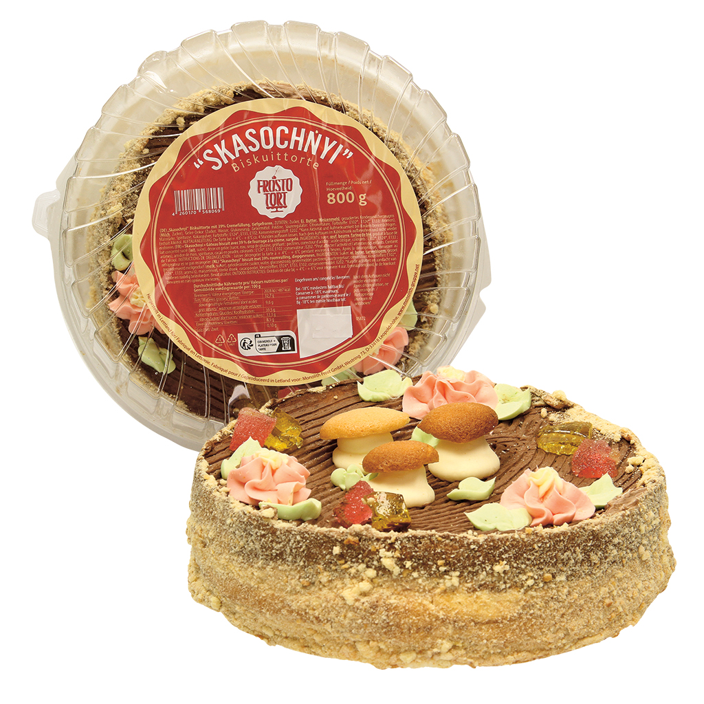 "Skasochnyi" Biskuittorte met 39% roomvulling, diepgevroren