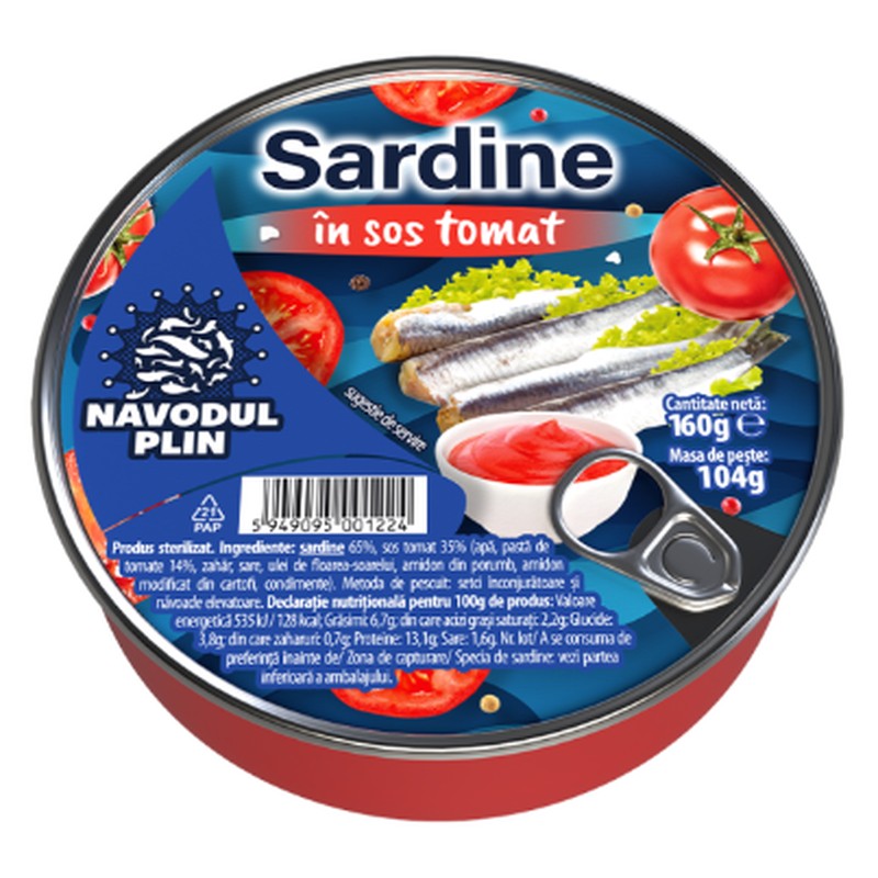 Navodul Plin sardines in tomatensaus, 160 g