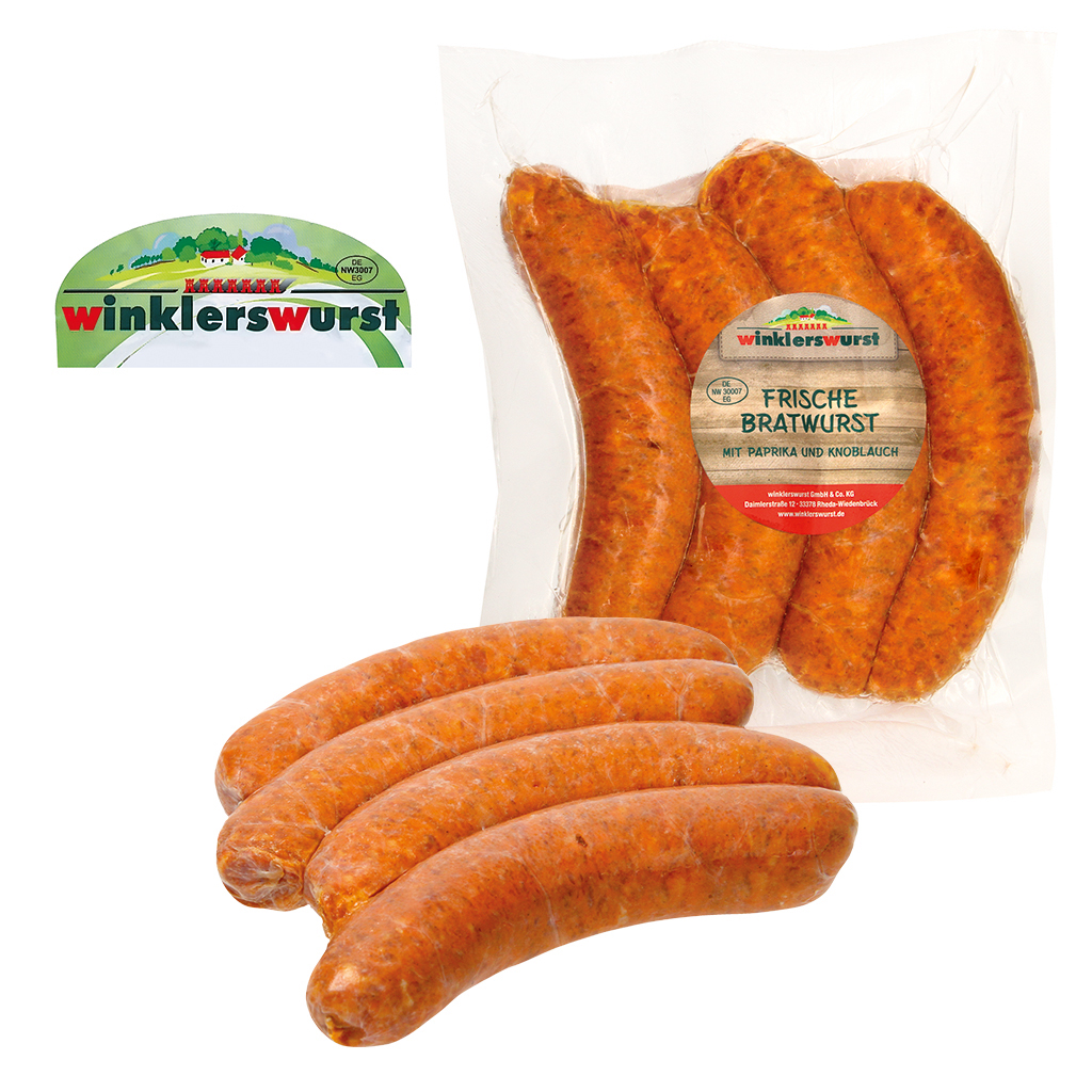 Bratwurst Siebenbürger stijl met paprika en knoflook, diepgevroren