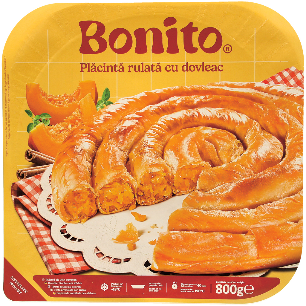 Yufkateiggebak – Gebak van uitgerekt strudeldeeg met 40% pompoenvulling, diepgevroren