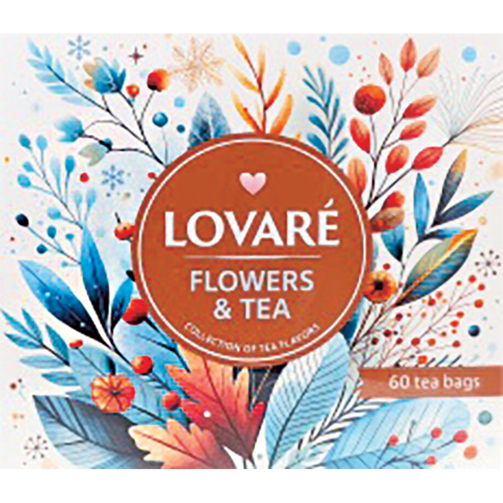 "Lovare" - Thee-set met 12 verschillende theesoorten in zakjes. 5 zakjes per soort.