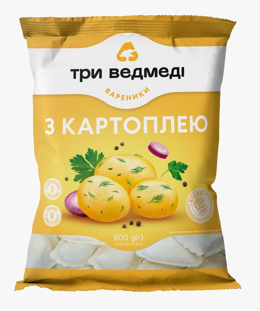 Вареники с картофельной начинкой, глубокой заморозки