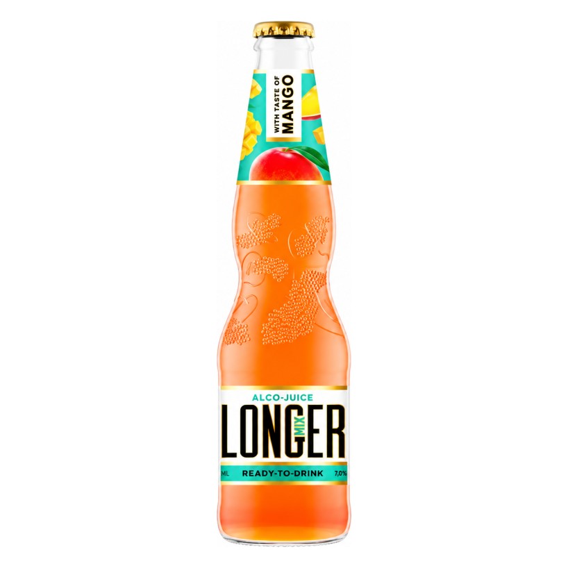 Longermixer met mangosmaak, alc. 7,0%,  330 ml