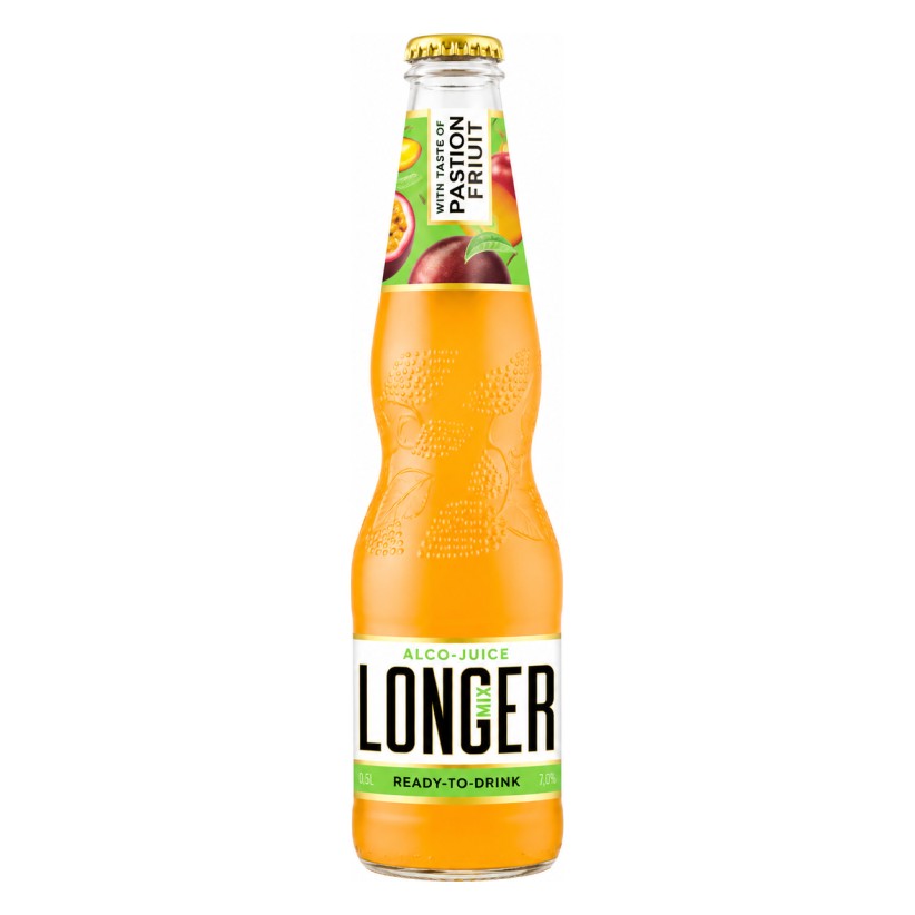 Longermixer met perzik-passievruchtsmaak alc. 7,0%, 330 ml