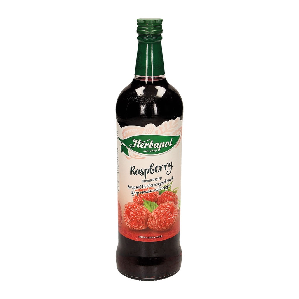 Sirop met frambozensmaak. Gepasteuriseerd.