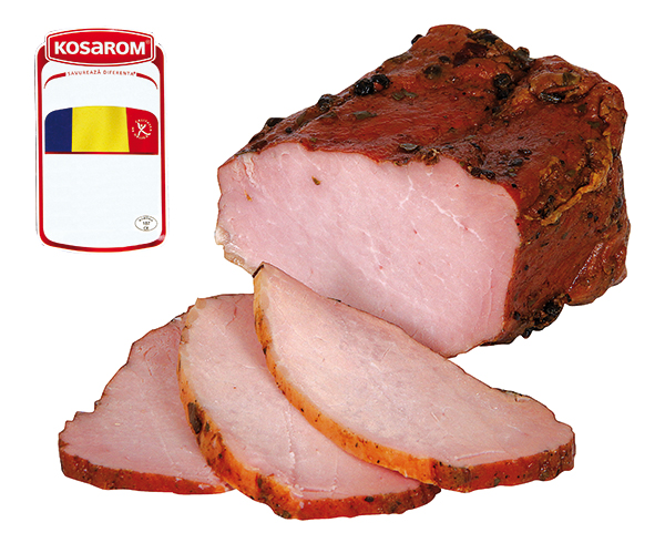 Varkenskotelet "Muschi de porc", gebraden en gerookt, op Roemeense wijze