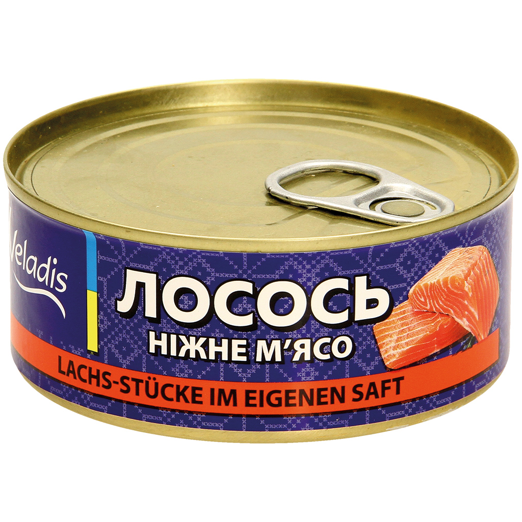 Нежное мясо лосося. Стерилизованные рыбные консервы