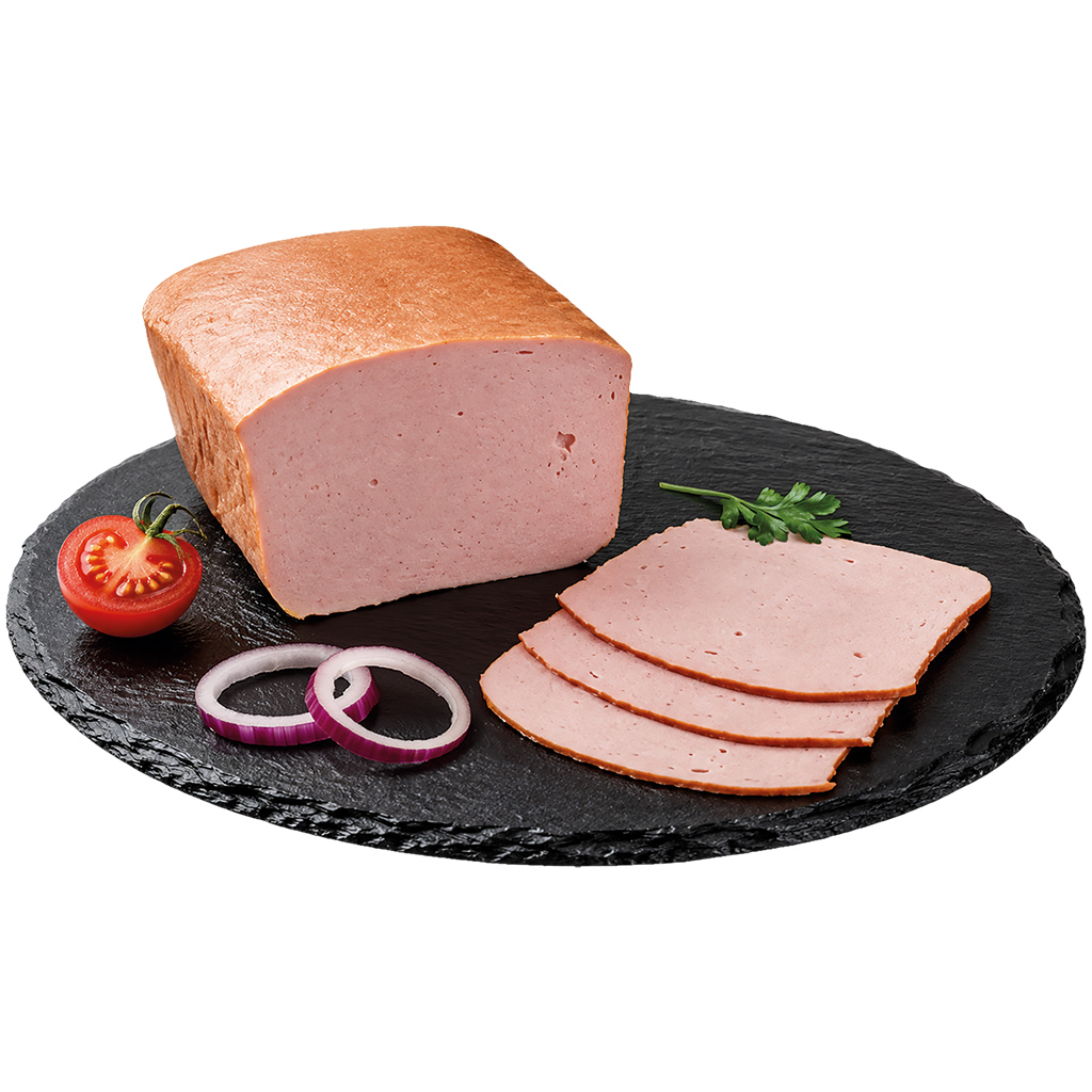 FÜR THEKE Vleeskaas met varkens- en rundvlees, gezouten, in de vorm gebakken, gerookt