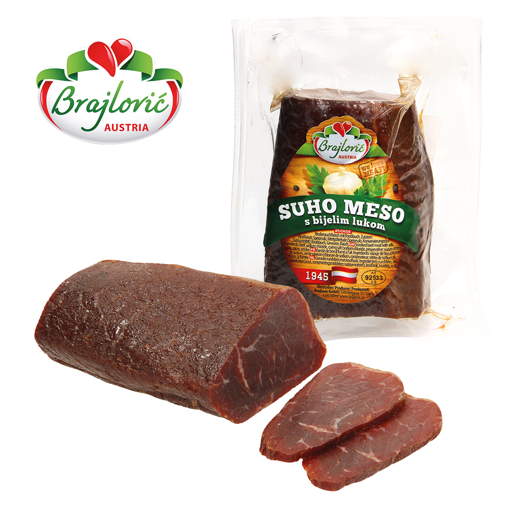 Rundvleesrookvlees "Sucho meso" met knoflook
