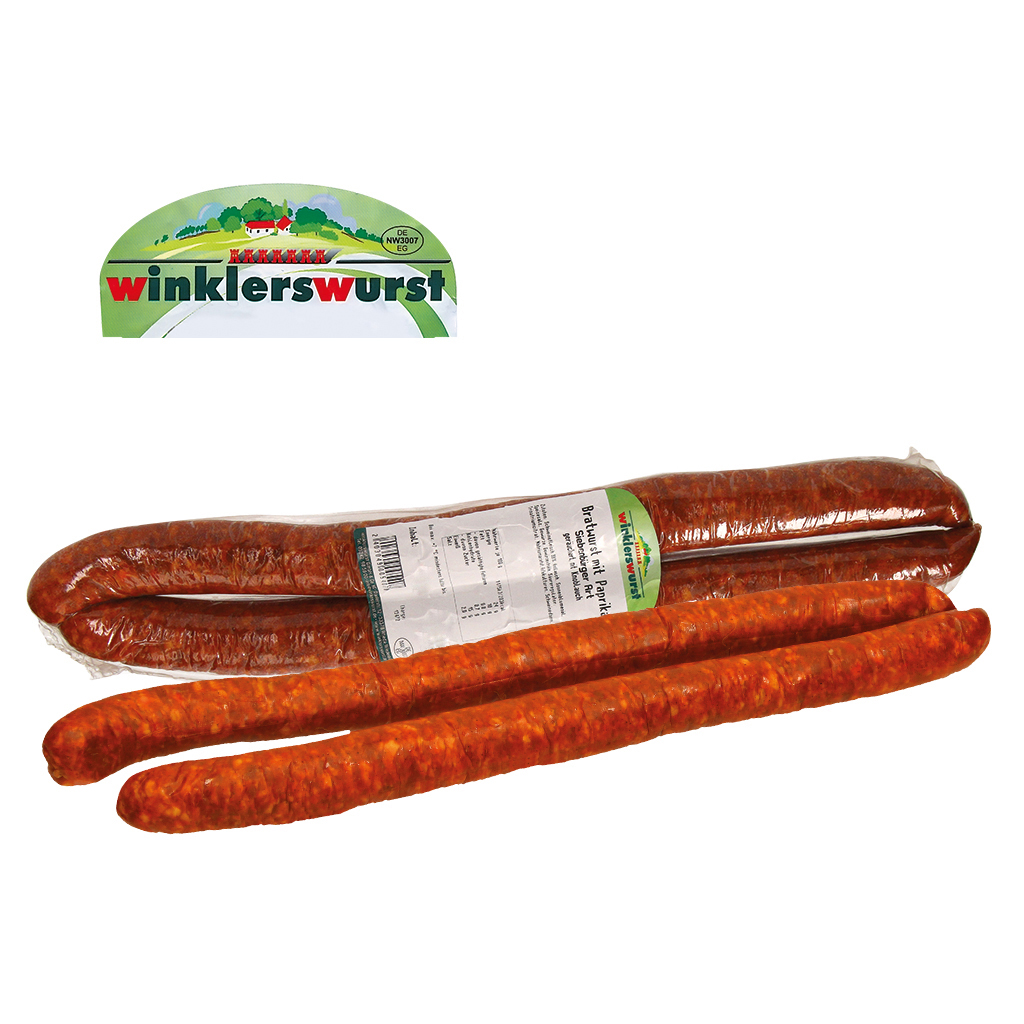 Bratwurst met paprika Siebenbürger stijl gerookt, met knoflook