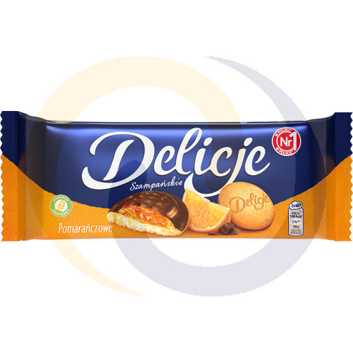 Delicje Szampańskie Koekjes met Sinaasappelgelei Bedekt met Chocolade 147 g
