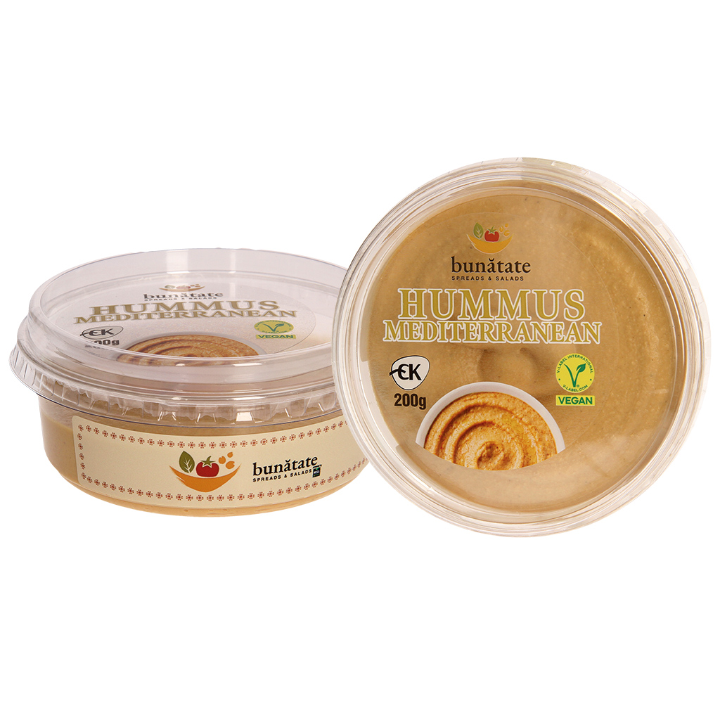 Bunatate-Hummus mediterraan broodbeleg met kikkererwten en tahini van mediterraan type