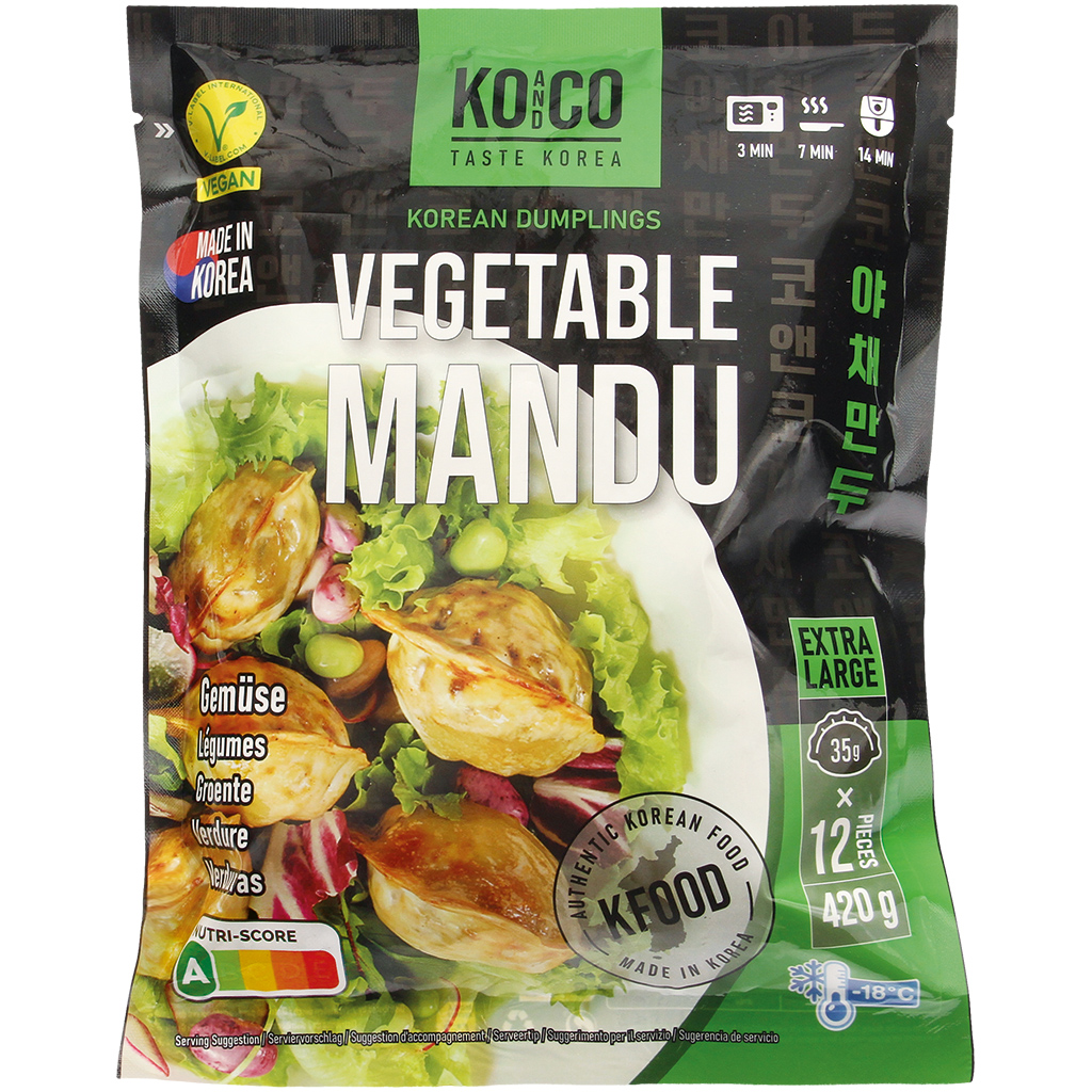 Koreaanse dumplings - Groente mandu Diepgevroren deegwaren gevuld met groenten en tofu (vegan)